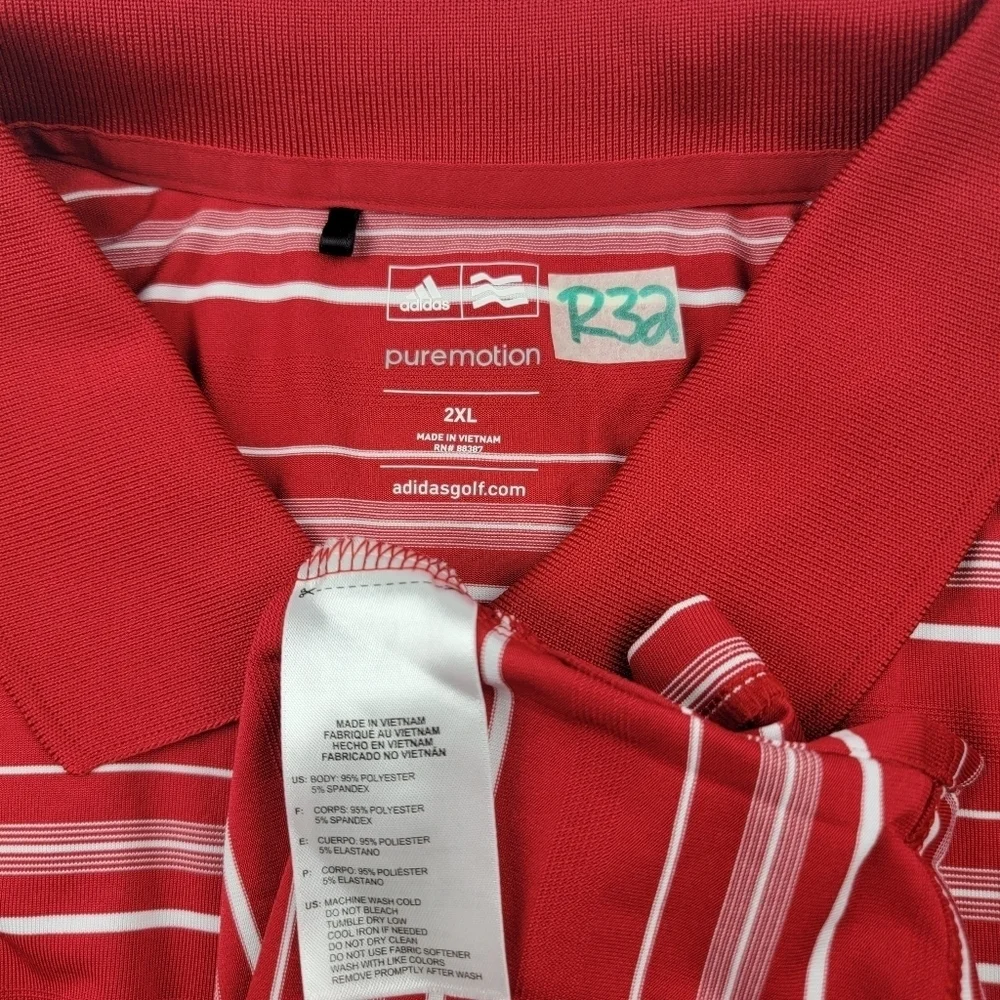 NWOT Adidas Golf puremotion quick dry red and white polo - Picture 7 of 7